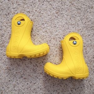 Yellow Crocs Rain Boots